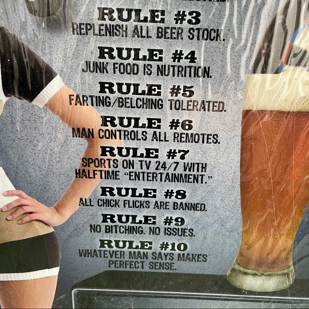 NEW Man Cave Rules Metal Sign
